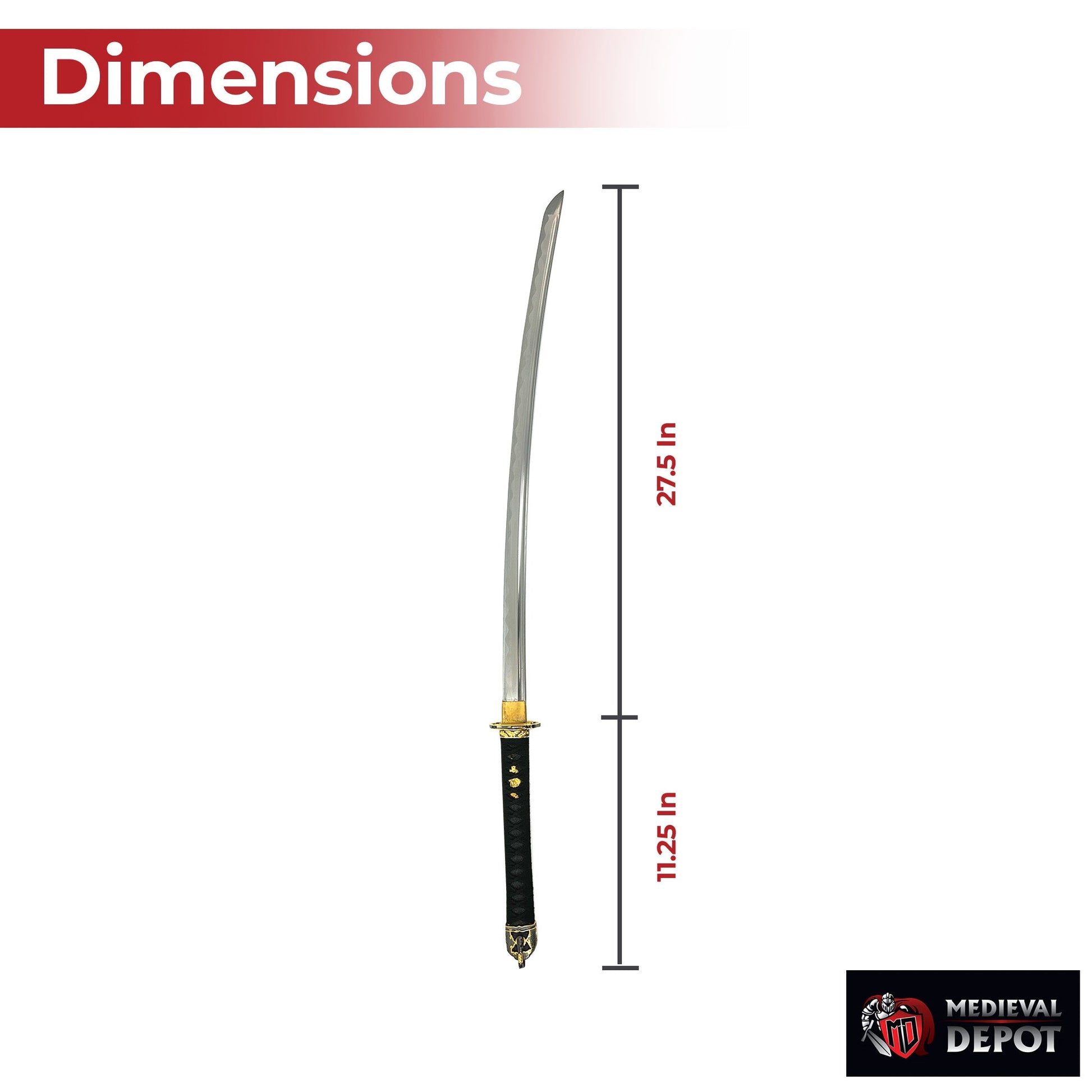 Onyx Elegance Handmade Katana A Symphony of Black and Gold Mastery