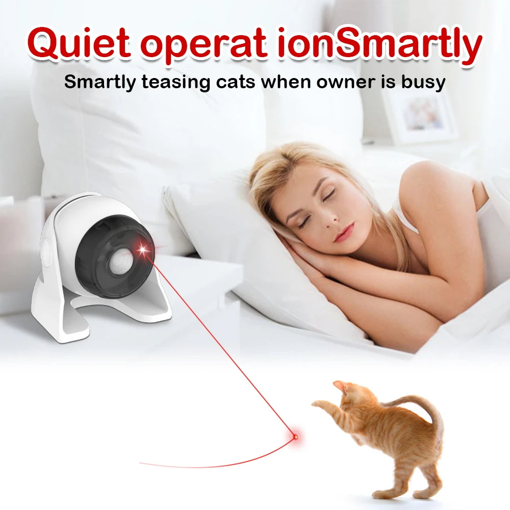 Cat Laser Toy Automatic Rechargeable Motion Random Activated Interactive Cat Toys for Indoor Cats/Dog/Kittne Slow and Fast Mode